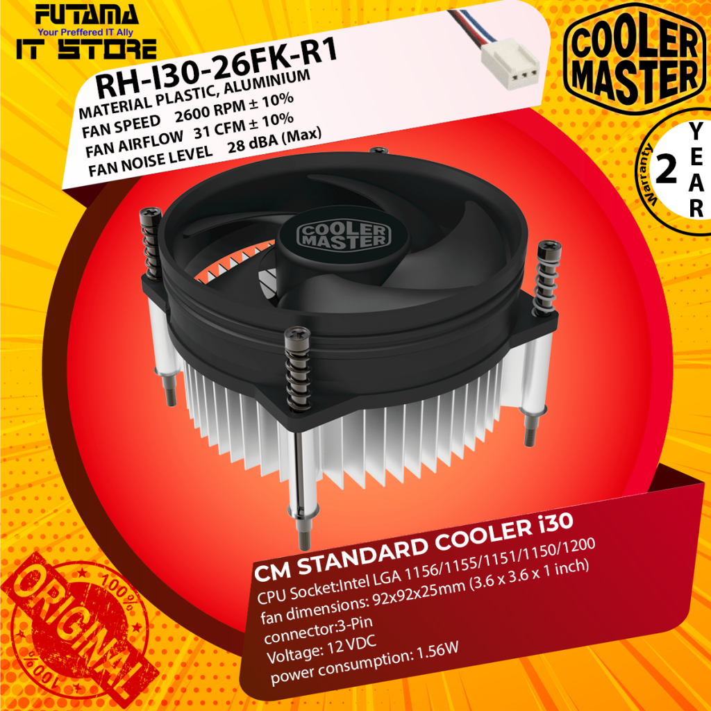 Cooler Master Standard Cooler i30 /CPU Fan Cooler/ Support Socket Intel